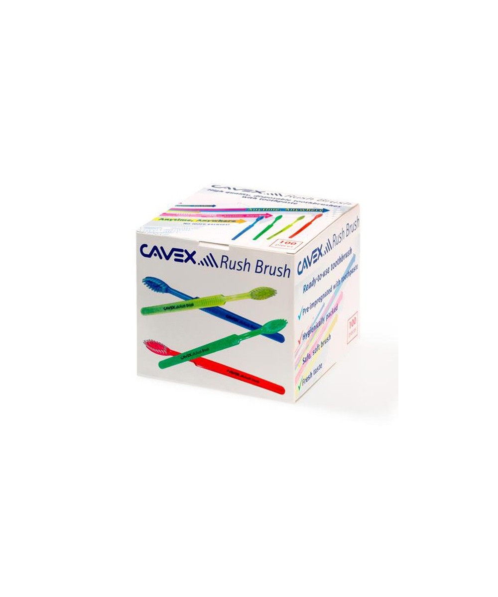 CAVEX RUSH BRUSH. CEPILLOS DIENTES COLORES 100u.