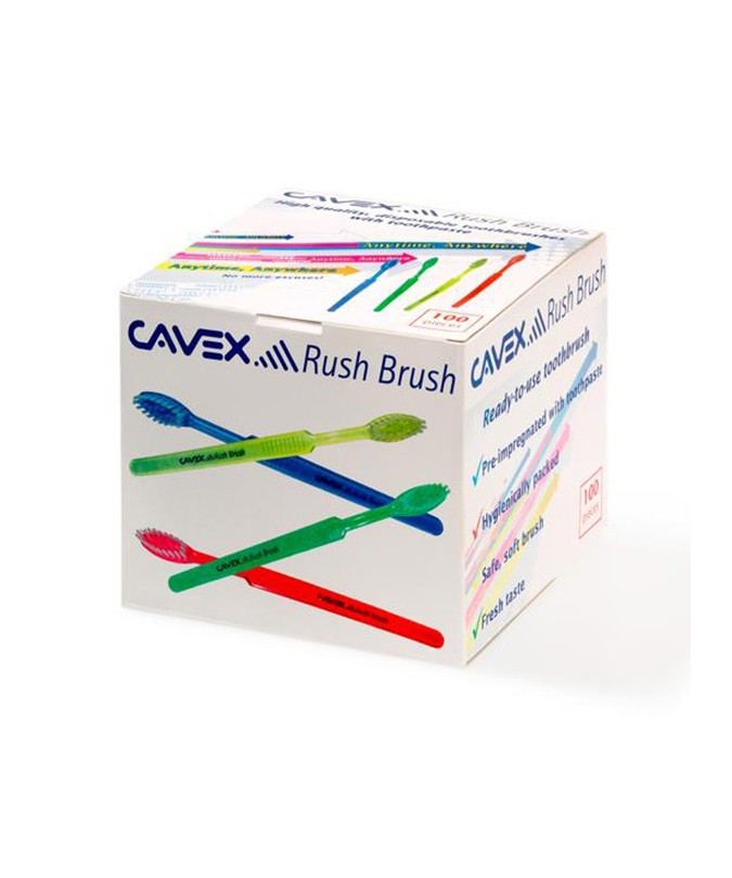 CAVEX RUSH BRUSH. CEPILLOS DIENTES COLORES 100u.