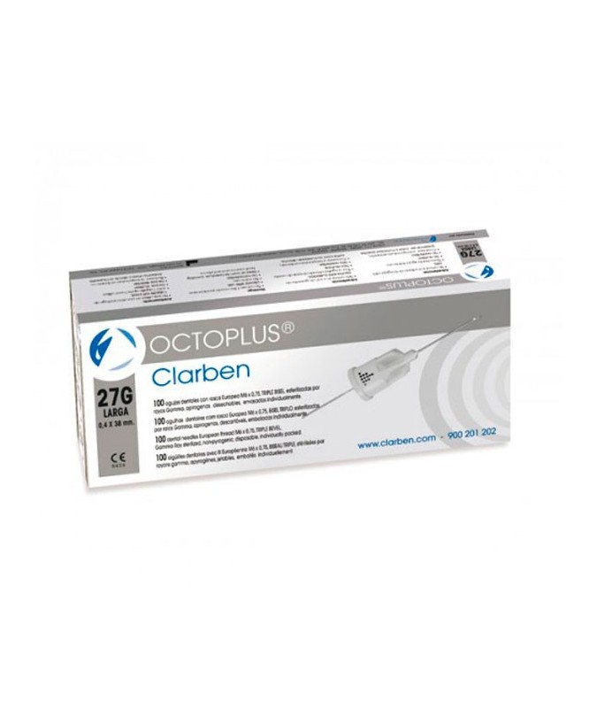 AGUJA OCTOPLUS C/PLAST. 0.4x38 27G LARGA 100u.