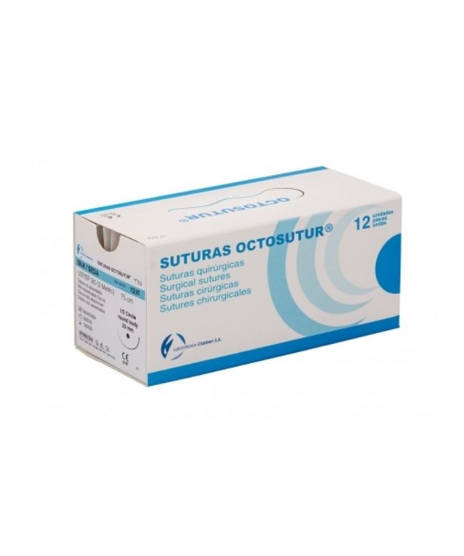 OCTOSUTUR SEDA 1/2 CIRC.TRI.2/0 22mm.75cm.12und.