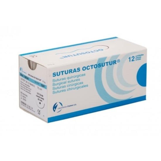 OCTOSUTUR SEDA 3/8 CIRC.TRI.4/0 16mm.45cm.12und.