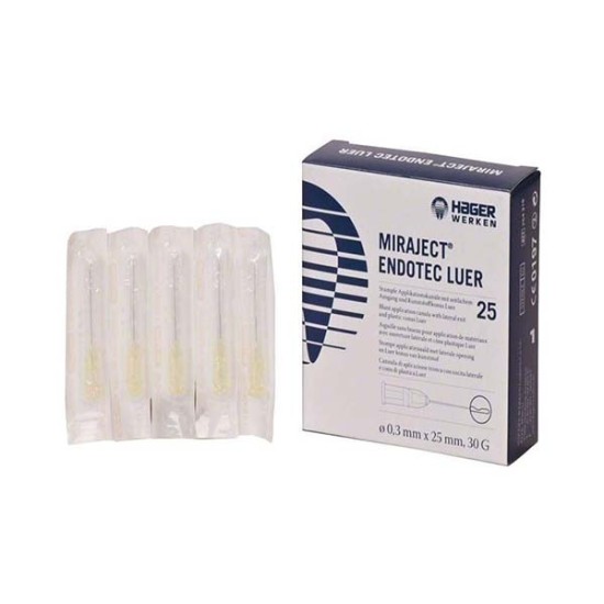 AGUJAS MIRAJECT ENDOTEC 30G LUER 0.3x25 25u