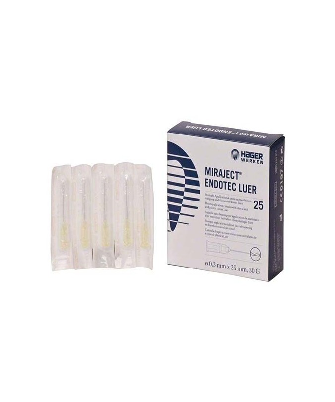 AGUJAS MIRAJECT ENDOTEC 30G LUER 0.3x25 25u