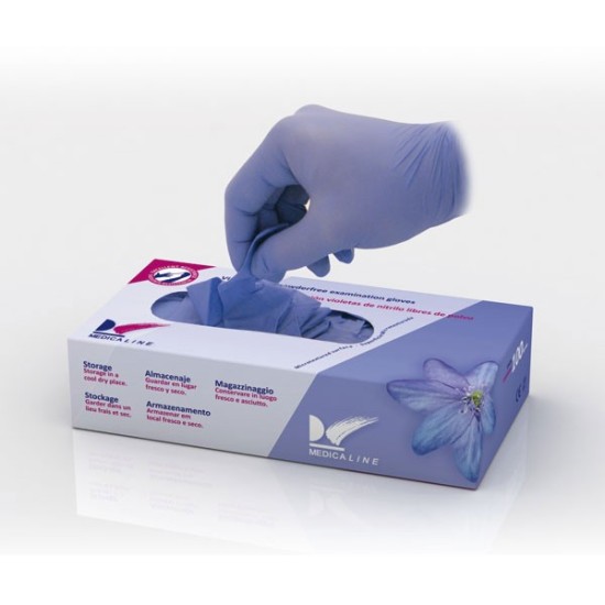 GUANTES NITRILO S/P VIOLETA PEQ. 100u