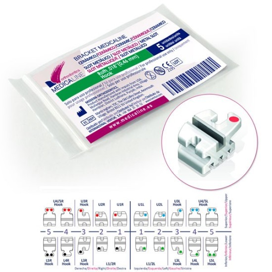 Bracket ML Cerámico r/metal MBT .022 U4/5L Hook