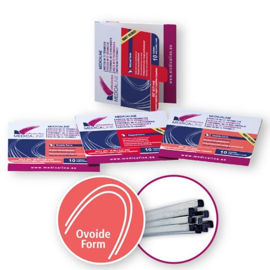 Arco ML NiTi térmico rect inf 17x25 Ovoide 10u.