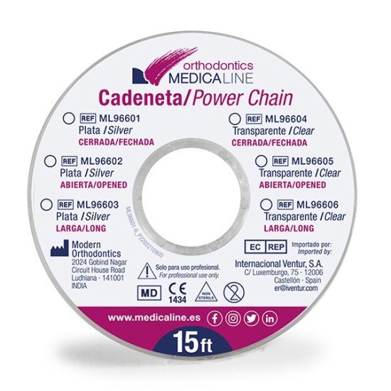 Cadeneta ML elástica Silver larga 4,0 mm