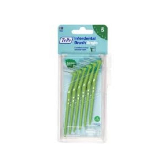 CEPILLO ANGULADO INTERD. VERDE 0.8mm. BLISTER 6u.