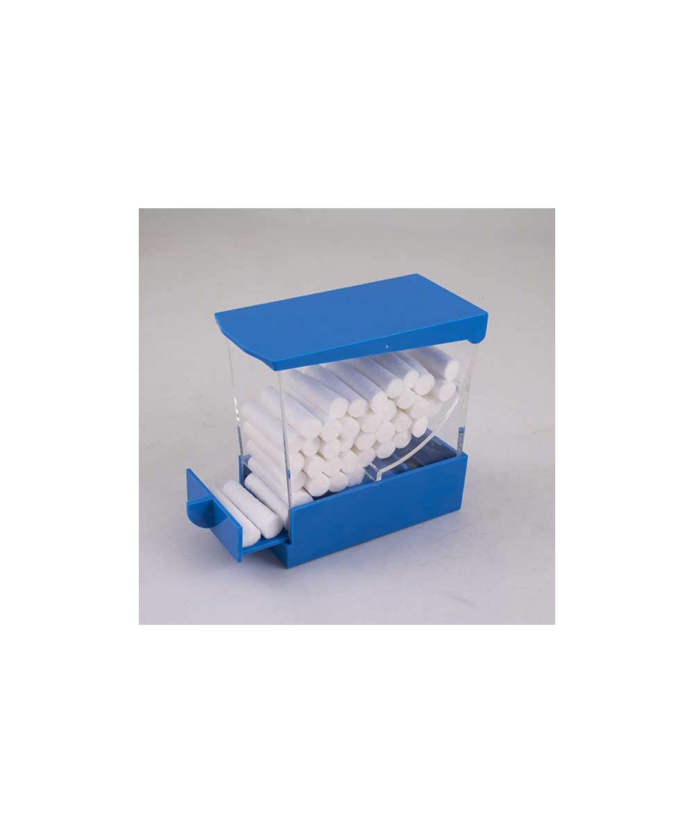 DISPENSADOR ROLLOS ALGODON AZUL