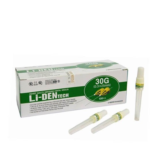 AGUJAS LI-DEN 30G CORTA 0,3x25mm 100uds.