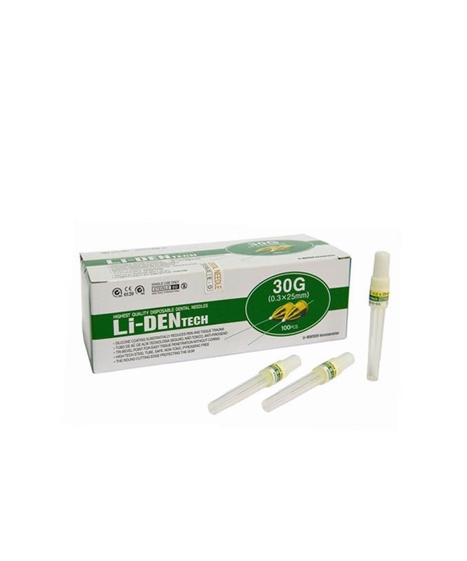 AGUJAS LI-DEN 30G CORTA 0,3x25mm 100uds.