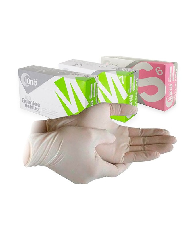 GUANTES LATEX MEDIANOS LUNA 100u.